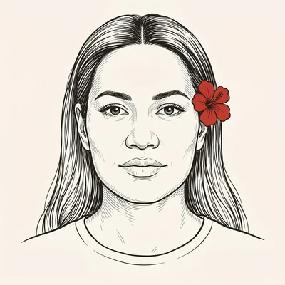 Illustrated portrait of Lucía